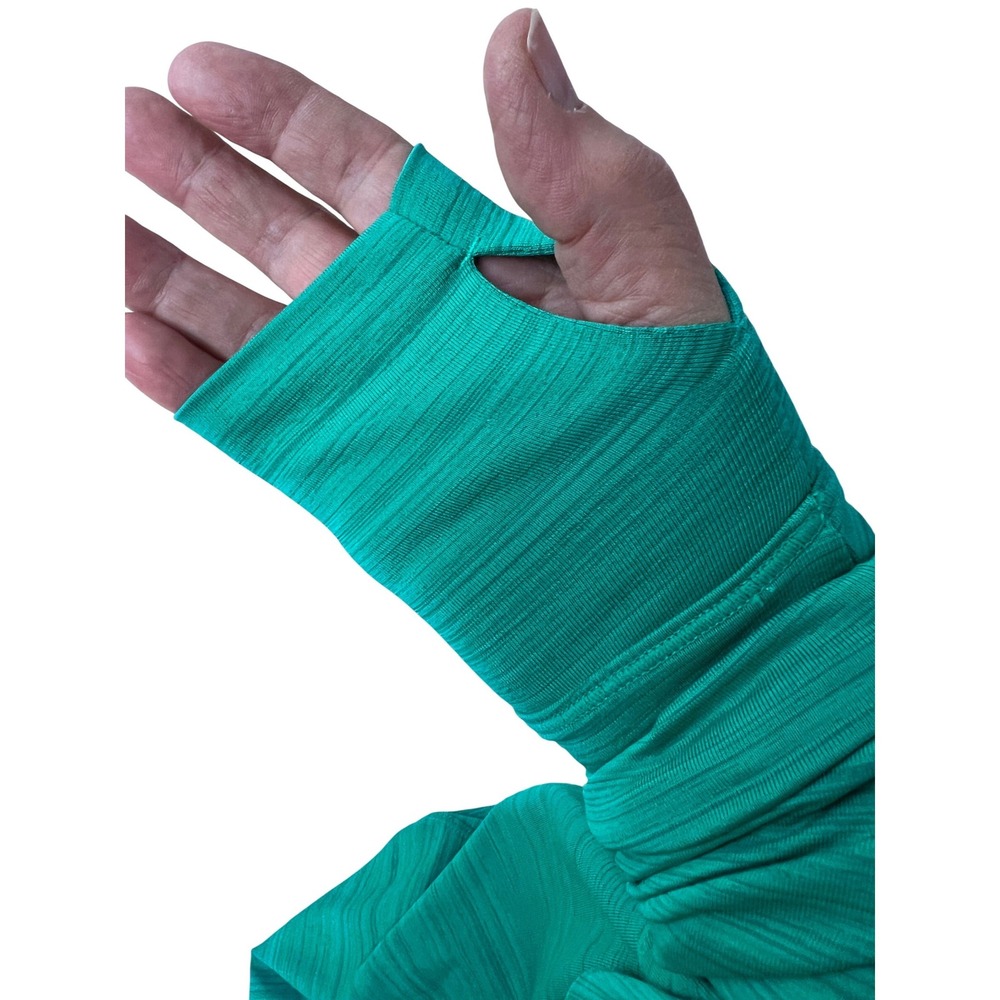 Athleta Rashguard Women Small Teal Excellent Pacifica Illume Long Sleeve Zip - Picture 3 of 9